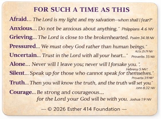Esther's Bold Declaration of Faith Pocket Card